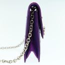 CELINE Chain Pouch Satin Lila Auth 64134-3