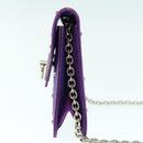 CELINE Chain Pouch Satin Lila Auth 64134-4