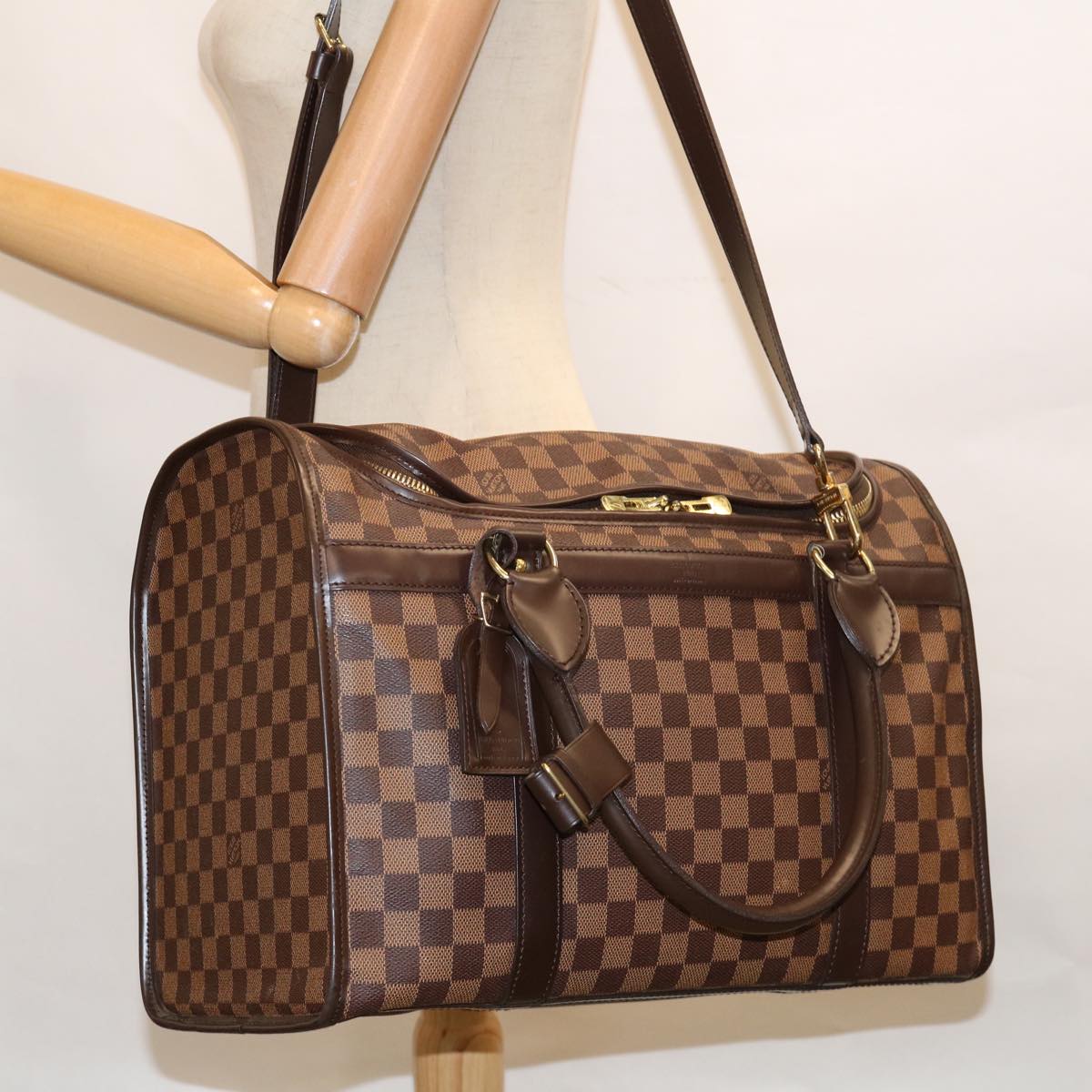 LOUIS VUITTON Damier Ebene Sac Shan 40 Pet Carry SPO LV Auth 64140A