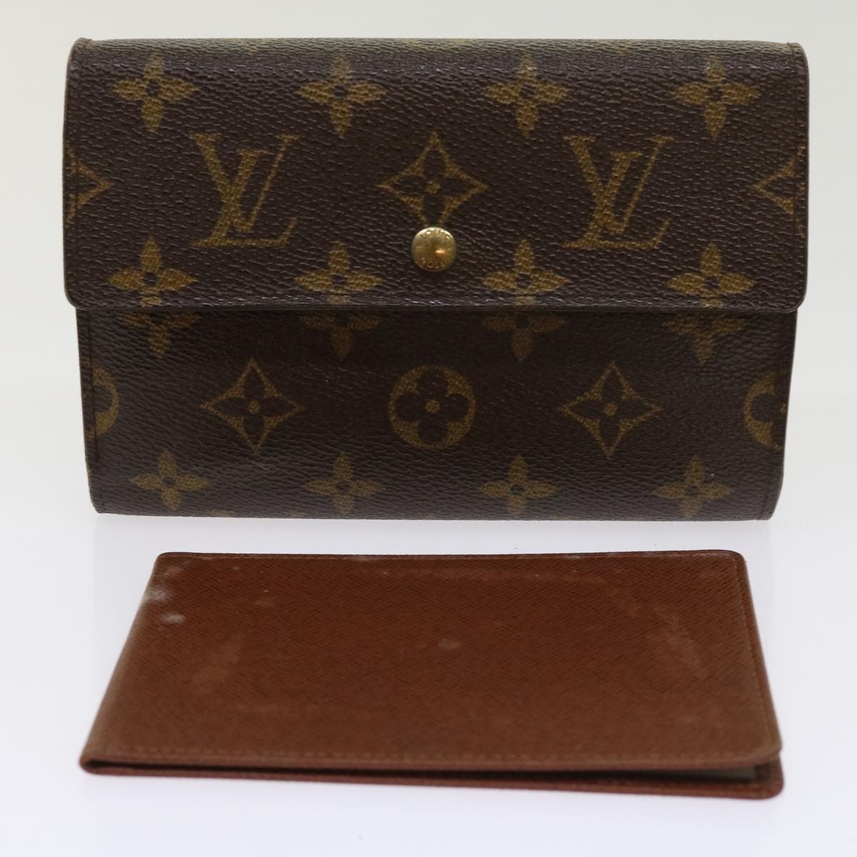 LOUIS VUITTON Monogram Porte Tresor Etui Papie Wallet M61202 LV Auth 64200