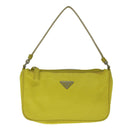 PRADA Accessory Pouch Nylon Yellow Auth 64205-13