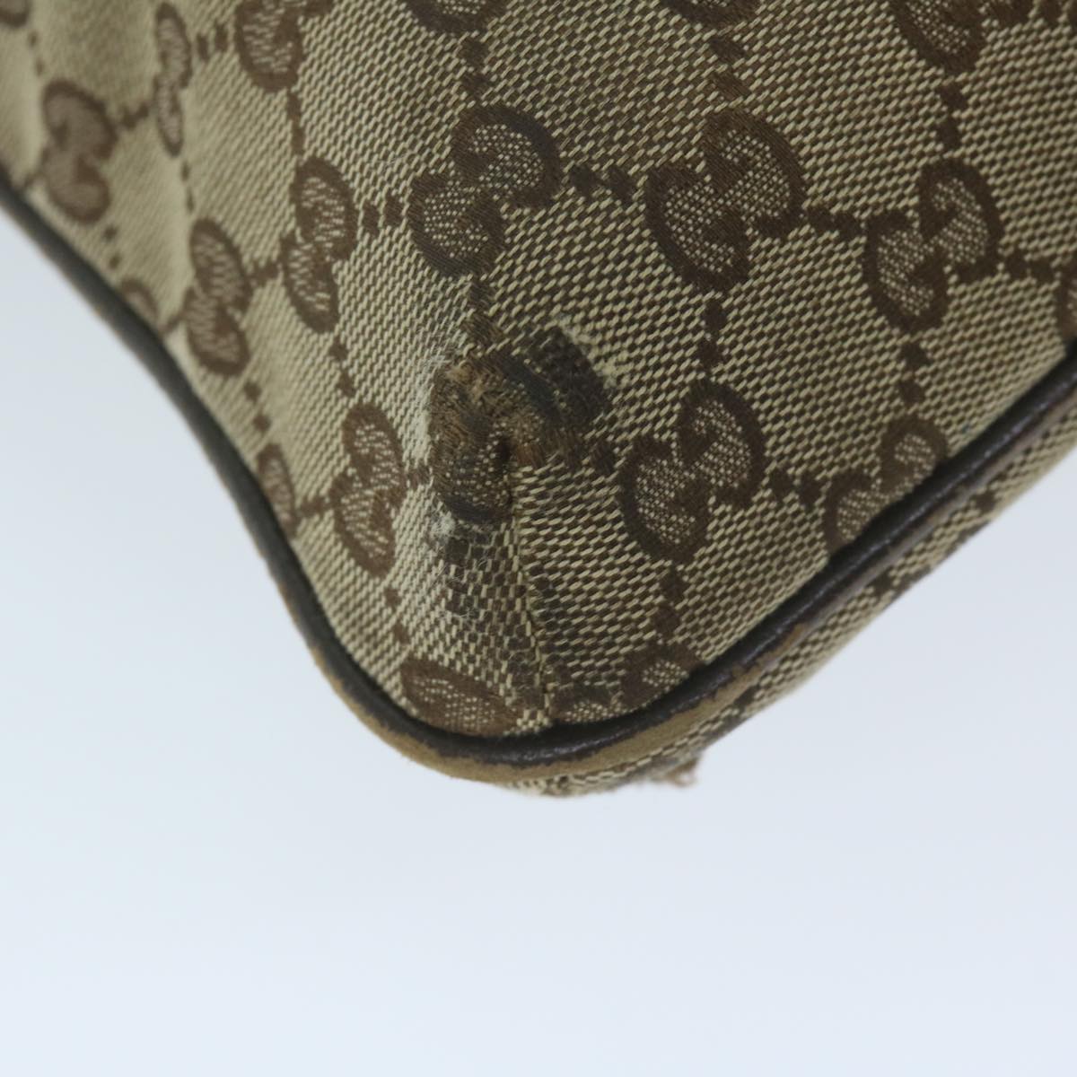 GUCCI GG Canvas Shoulder Bag Beige 122793 Auth 64279