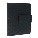 GUCCI GG Canvas Guccissima Web Sherry Line iPad Case Black Red 283782 Auth 64323-1