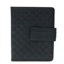 GUCCI GG Canvas Guccissima Web Sherry Line iPad Case Black Red 283782 Auth 64323-13