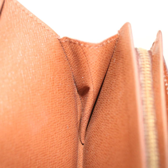 LOUIS VUITTON Monogram Porte Monnaie Billets Tresor Wallet M61730 Auth 64336