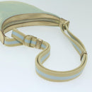 GUCCI Sherry Line Shoulder Bag Canvas Beige Light Blue 005 0814 Auth 64388-7