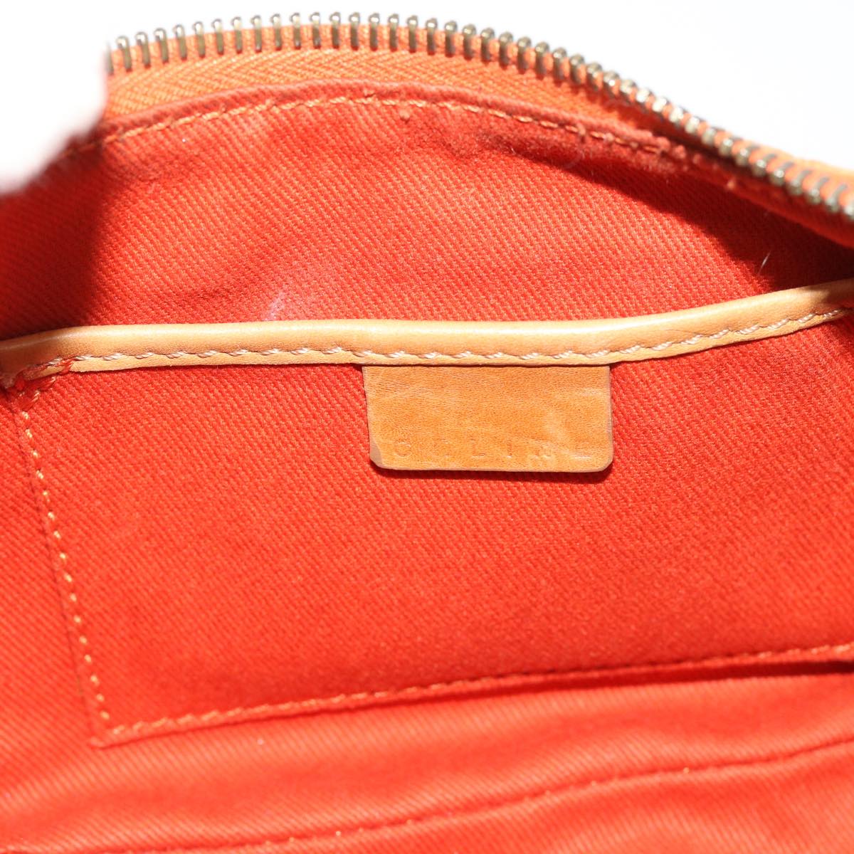 CELINE C Macadam Canvas Shoulder Bag Orange Auth 64453