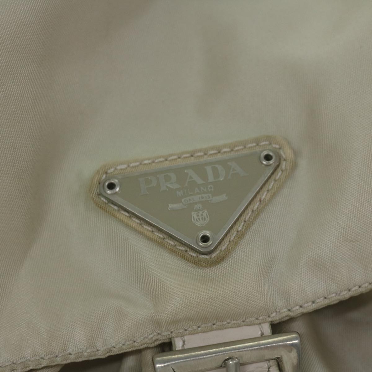 PRADA Backpack Nylon Ivory Auth 64459