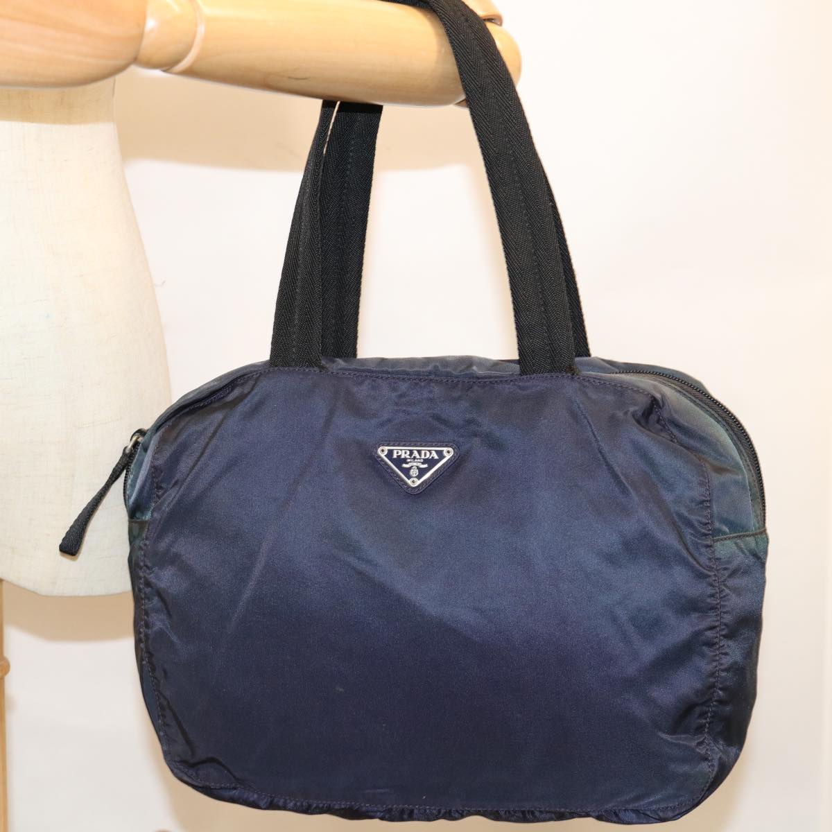 PRADA Hand Bag Nylon Navy Auth 64462