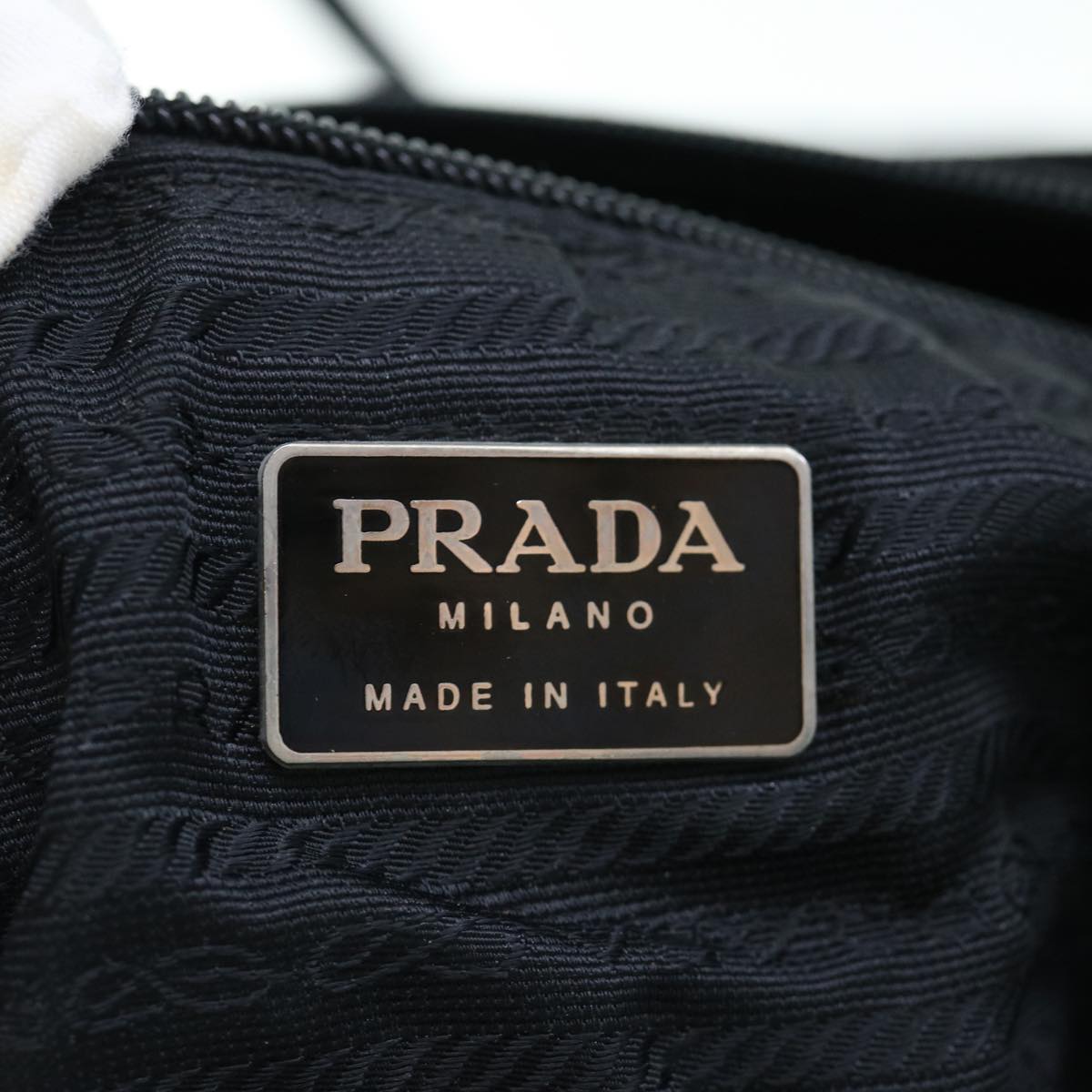 PRADA Tote Bag Nylon Black Auth 64477