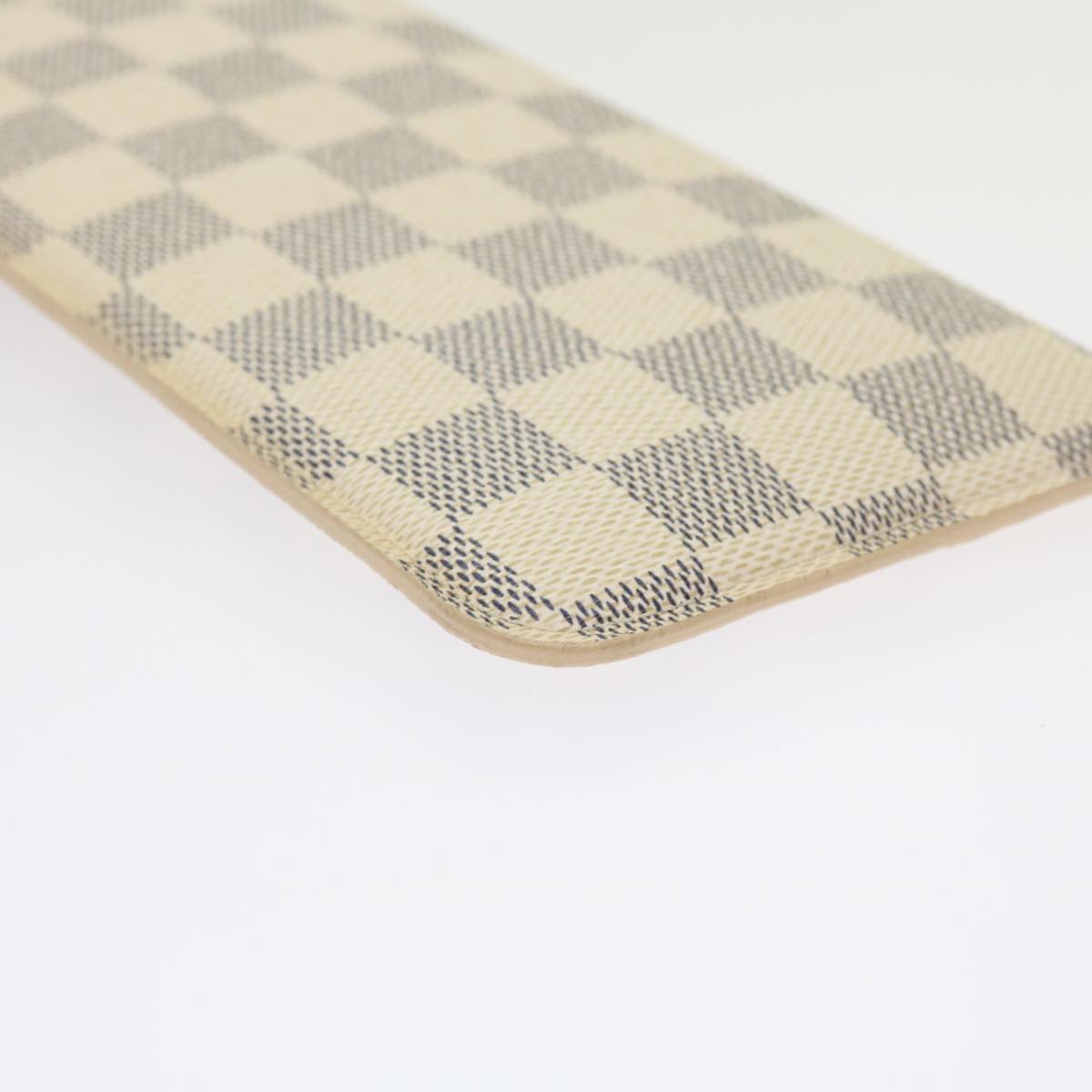 LOUIS VUITTON Damier Azur Etui Lunettes MM Glasses Case N60025 LV Auth 64494