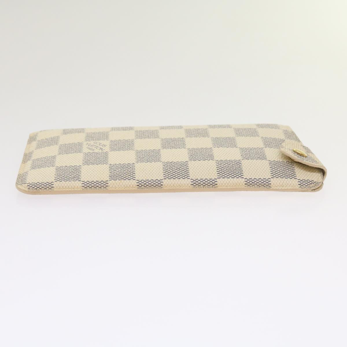 LOUIS VUITTON Damier Azur Etui Lunettes MM Glasses Case N60025 LV Auth 64494