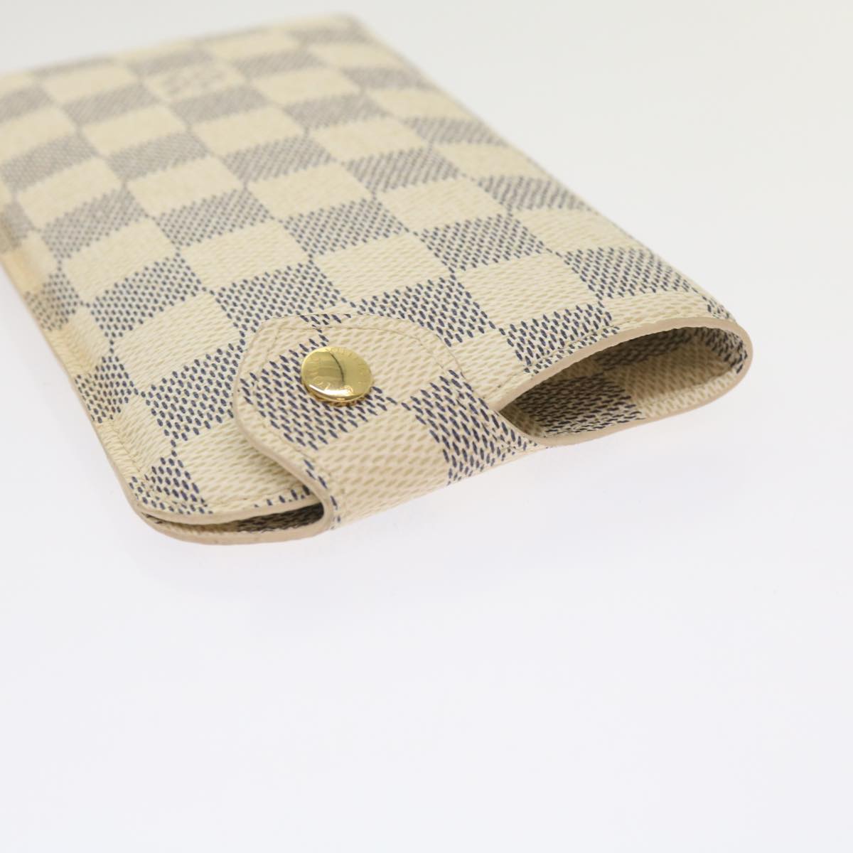 LOUIS VUITTON Damier Azur Etui Lunettes MM Glasses Case N60025 LV Auth 64494