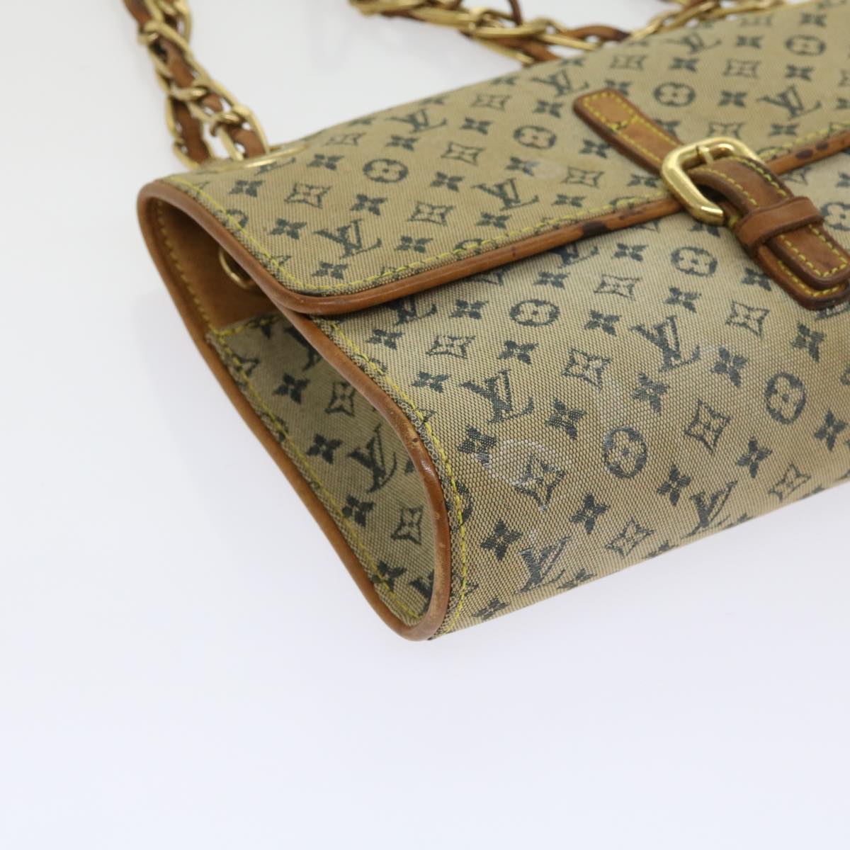 LOUIS VUITTON Monogram Mini Camille Chain Shoulder Bag Blue M92002 Auth 64536