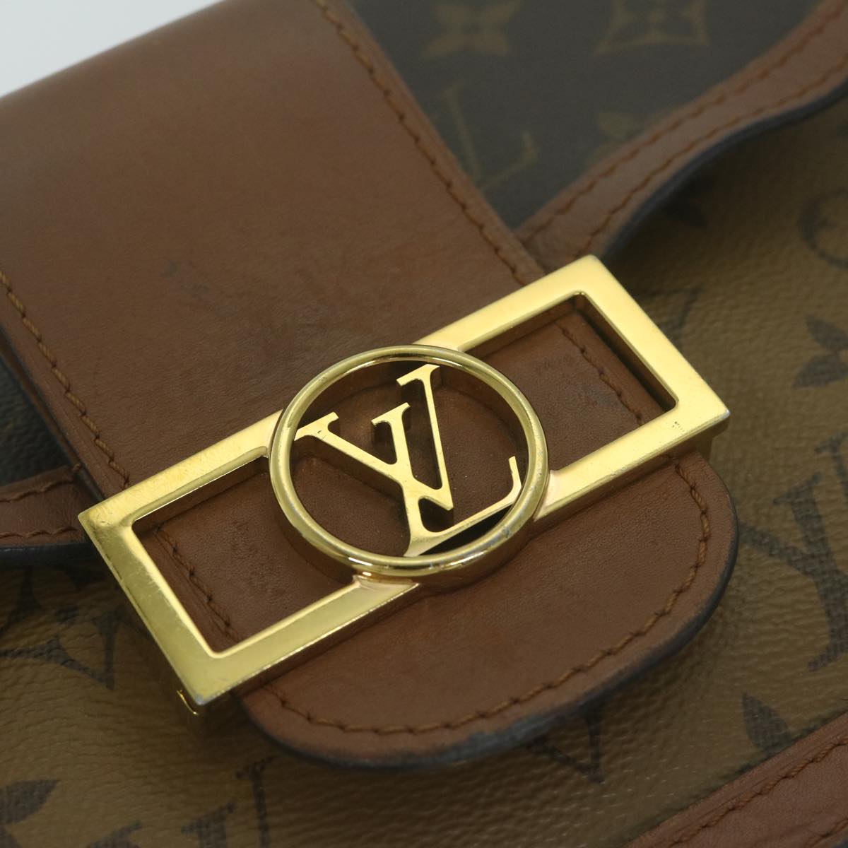 LOUIS VUITTON Monogram Reverse Dauphine MM Shoulder Bag M45958 LV Auth 64664A