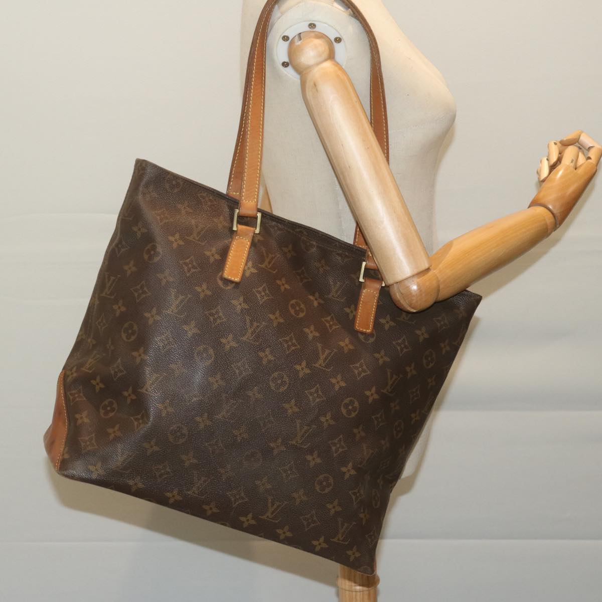 LOUIS VUITTON Monogram Cabas Mezzo Tote Bag M51151 LV Auth 64743