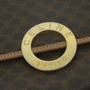 CELINE Macadam Canvas Shoulder Bag PVC Brown Auth 64798-18