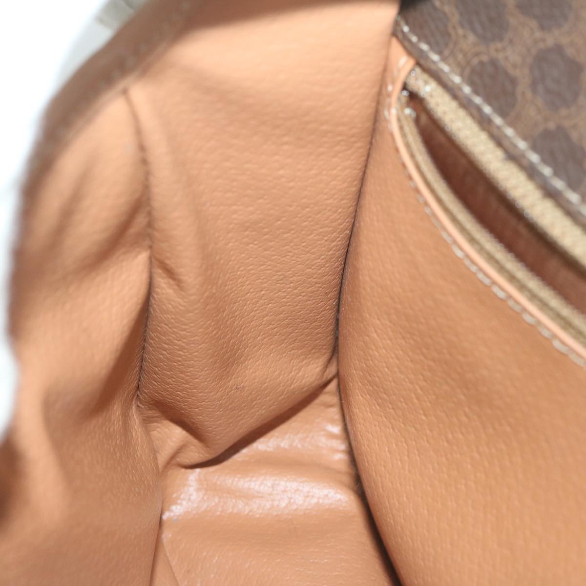 CELINE Macadam Canvas Shoulder Bag PVC Brown Auth 64798