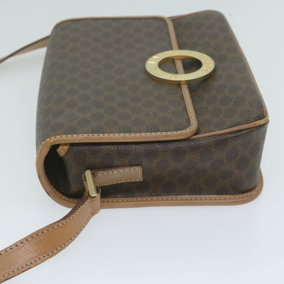 CELINE Macadam Canvas Shoulder Bag PVC Brown Auth 64798
