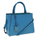 FENDI Petite To Jules Hand Bag Leather 2way Light Blue Auth 64810-1