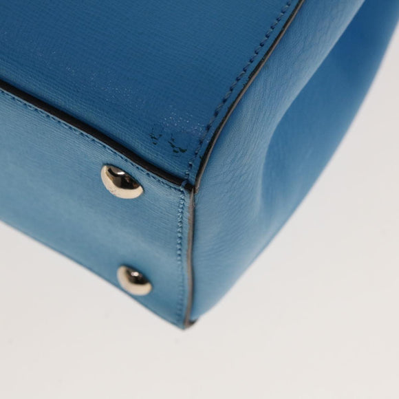 FENDI Petite To Jules Hand Bag Leather 2way Light Blue Auth 64810