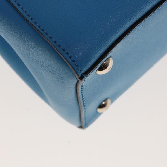 FENDI Petite To Jules Hand Bag Leather 2way Light Blue Auth 64810