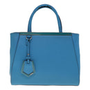 FENDI Petite To Jules Hand Bag Leather 2way Light Blue Auth 64810-13