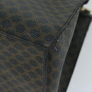 CELINE Macadam Canvas Hand Bag PVC Brown Black Auth 64827-17