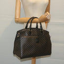 CELINE Macadam Canvas Hand Bag PVC Brown Black Auth 64827-23