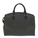 CELINE Macadam Canvas Hand Bag PVC Brown Black Auth 64827-2
