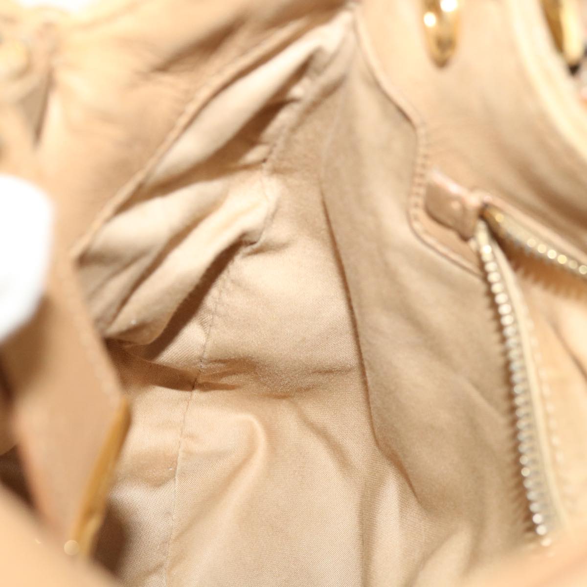 Miu Miu Hand Bag Leather Beige Auth 64848