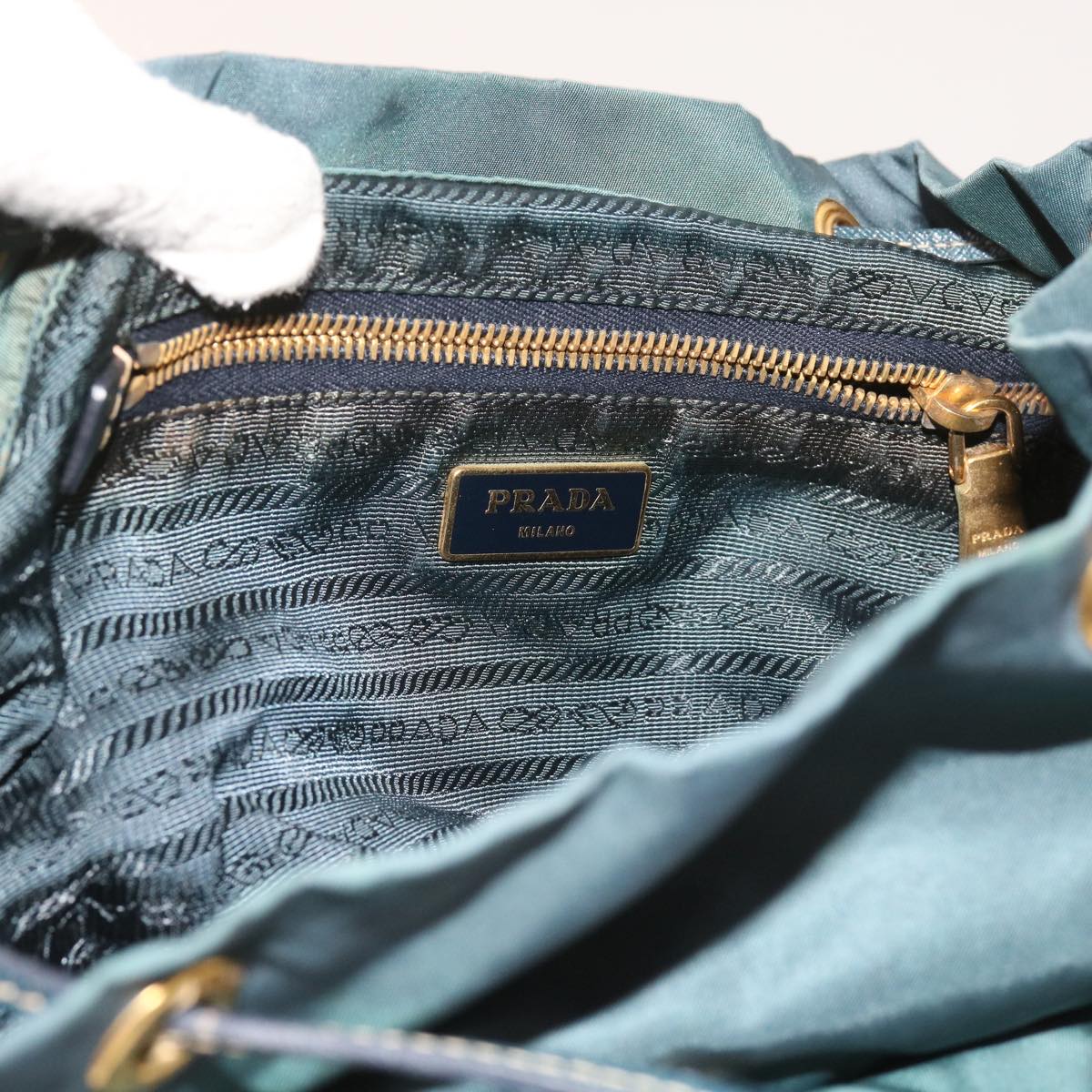 PRADA Backpack Nylon Green Auth 64865