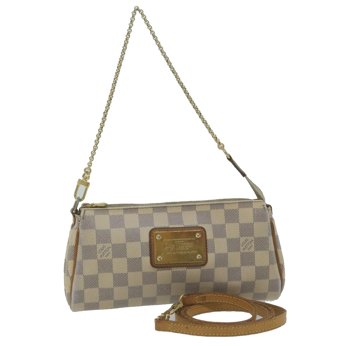 LOUIS VUITTON Damier Azur Eva Shoulder Bag 2way N55214 LV Auth 64896