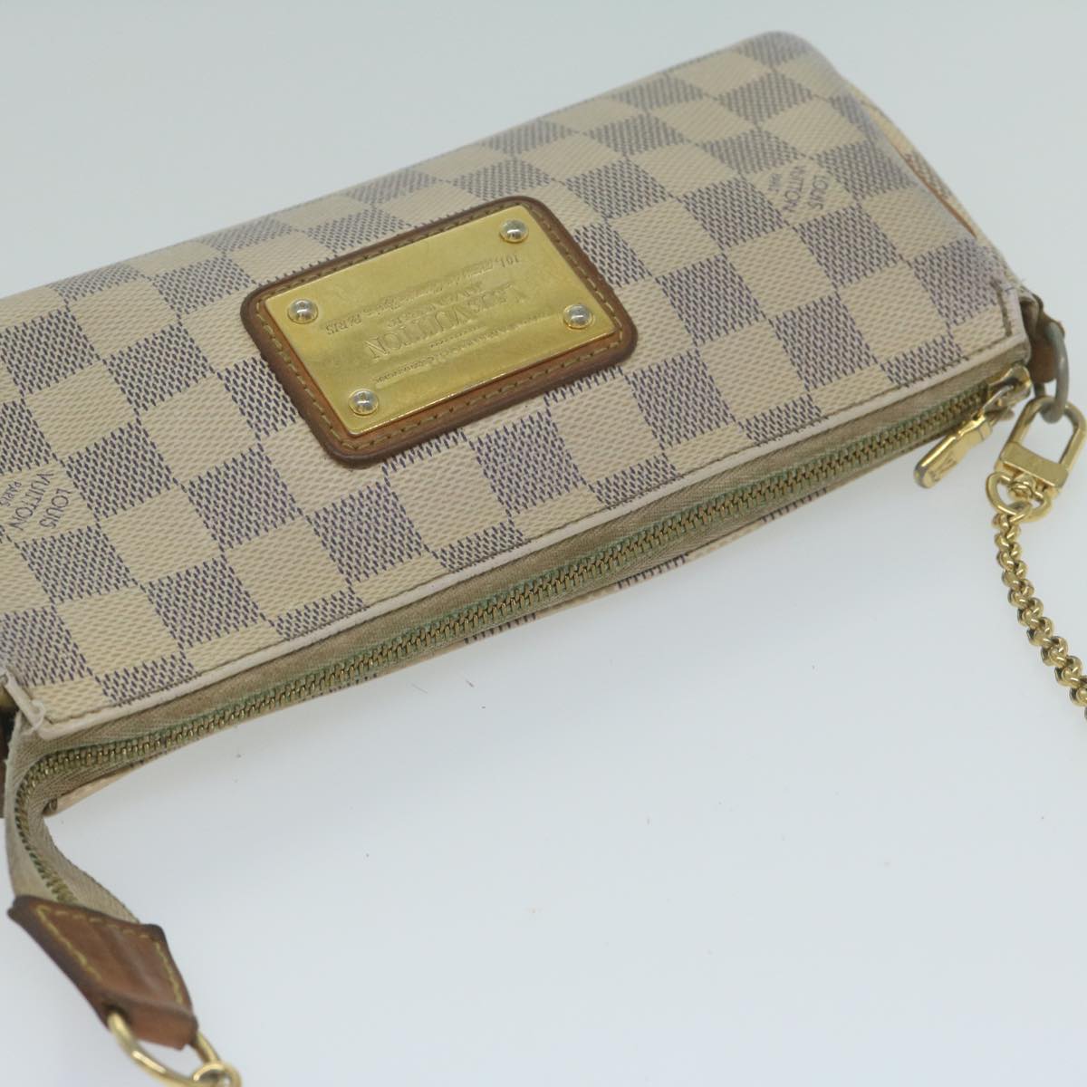 LOUIS VUITTON Damier Azur Eva Shoulder Bag 2way N55214 LV Auth 64896