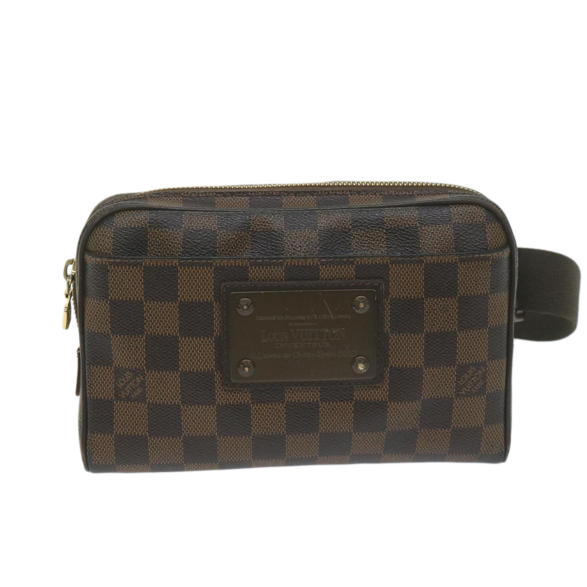 LOUIS VUITTON Damier Ebene Bum Bag Brooklyn Waist Pouch N41101 LV Auth 64929