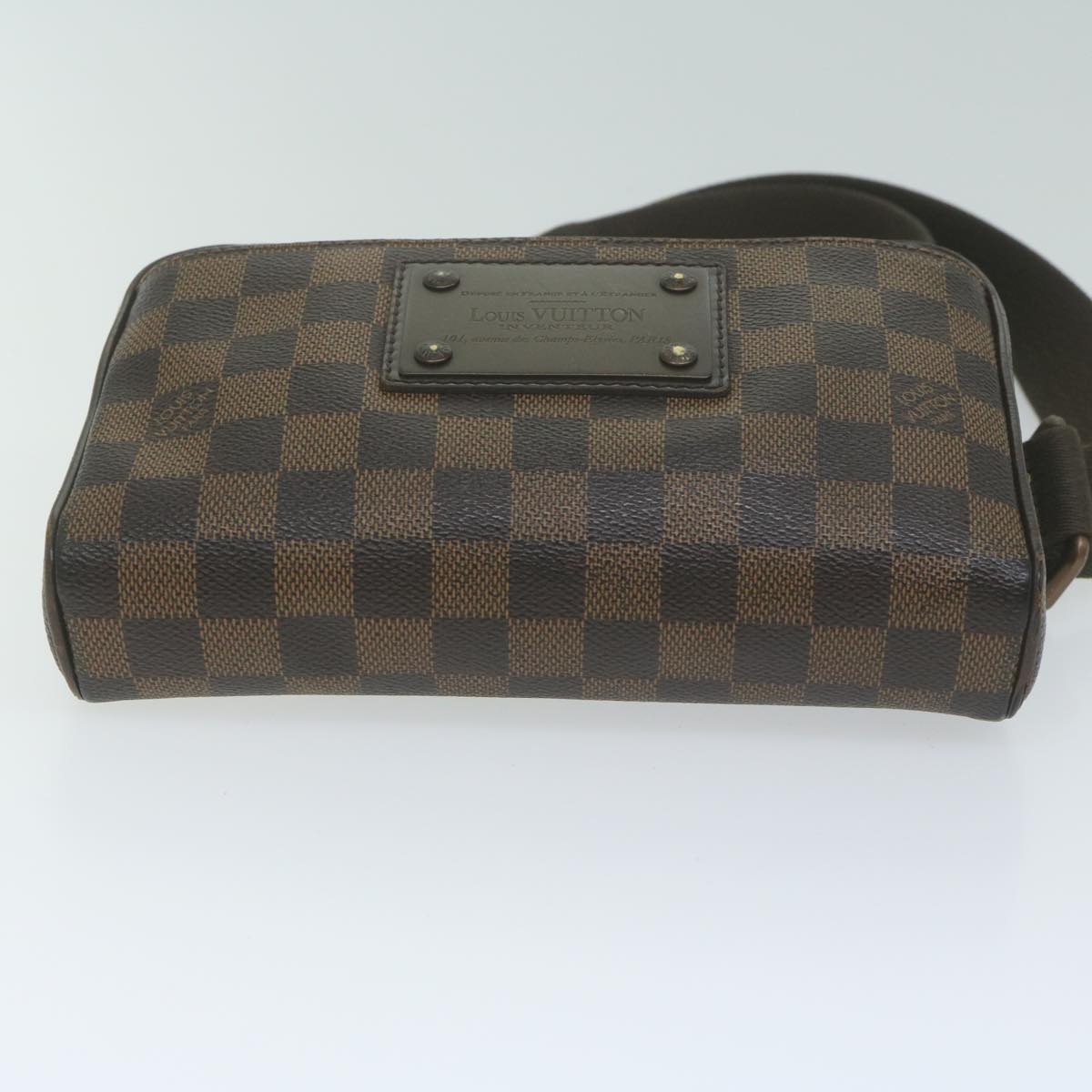 LOUIS VUITTON Damier Ebene Bum Bag Brooklyn Waist Pouch N41101 LV Auth 64929