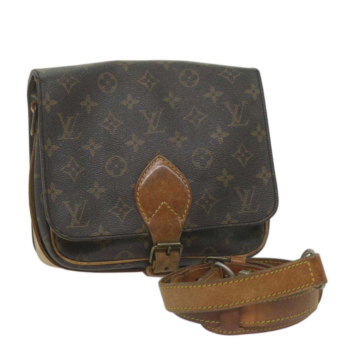 LOUIS VUITTON Monogram Cartouchiere MM Shoulder Bag M51253 LV Auth 64946