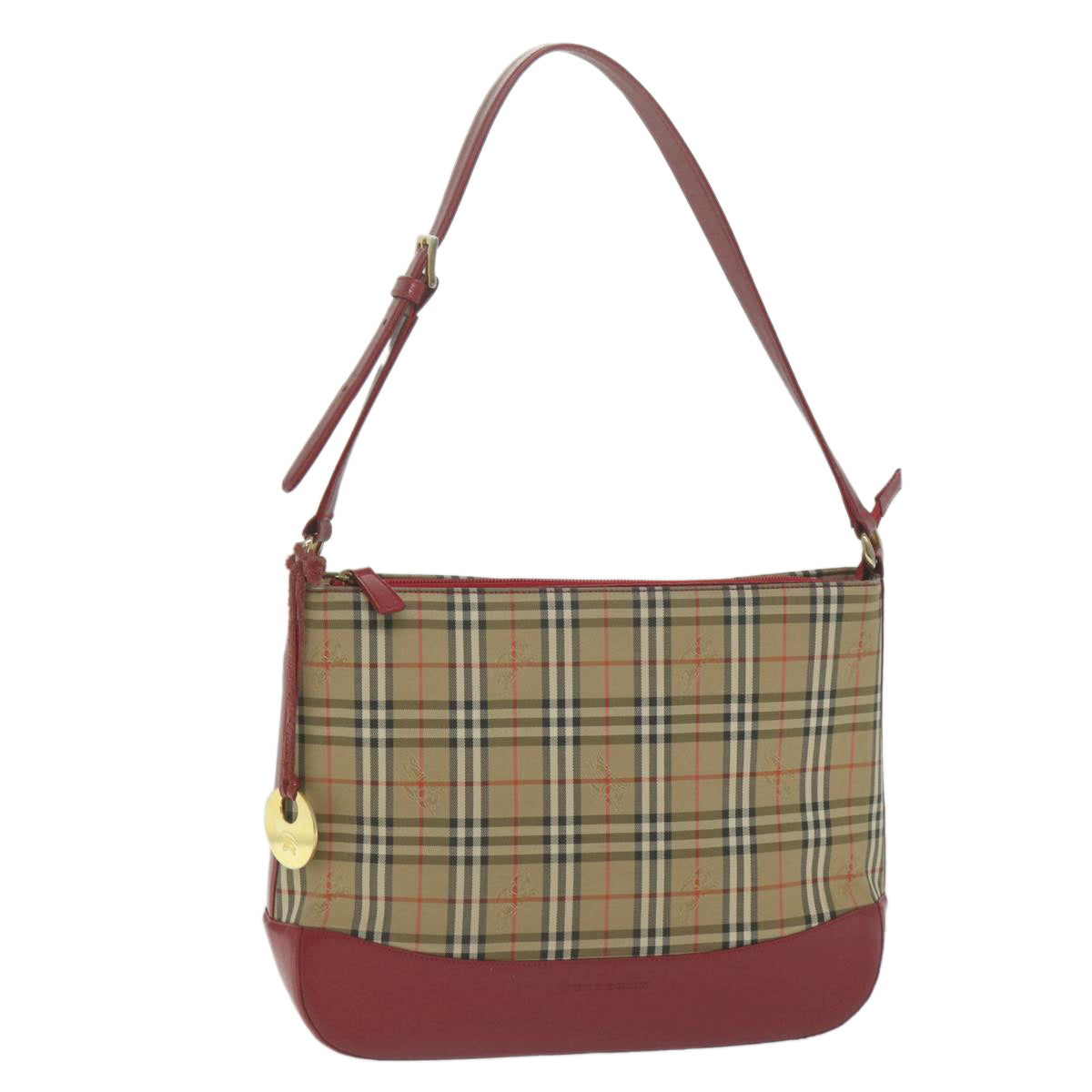 BURBERRY Nova Check Shoulder Bag Canvas Beige Auth 65000