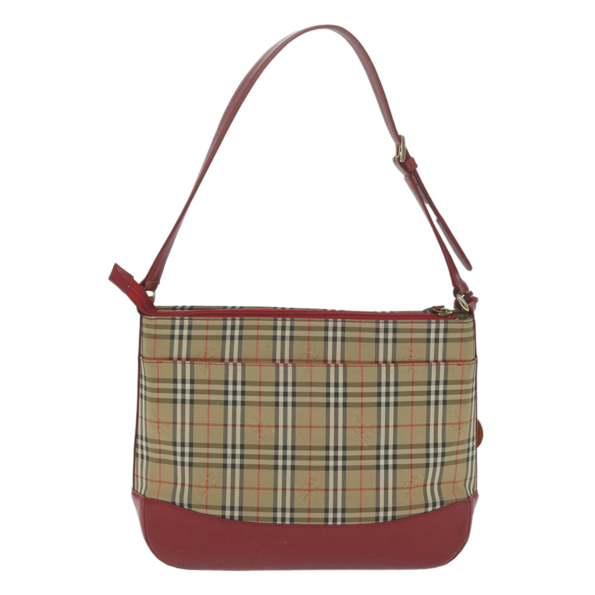 BURBERRY Nova Check Shoulder Bag Canvas Beige Auth 65000