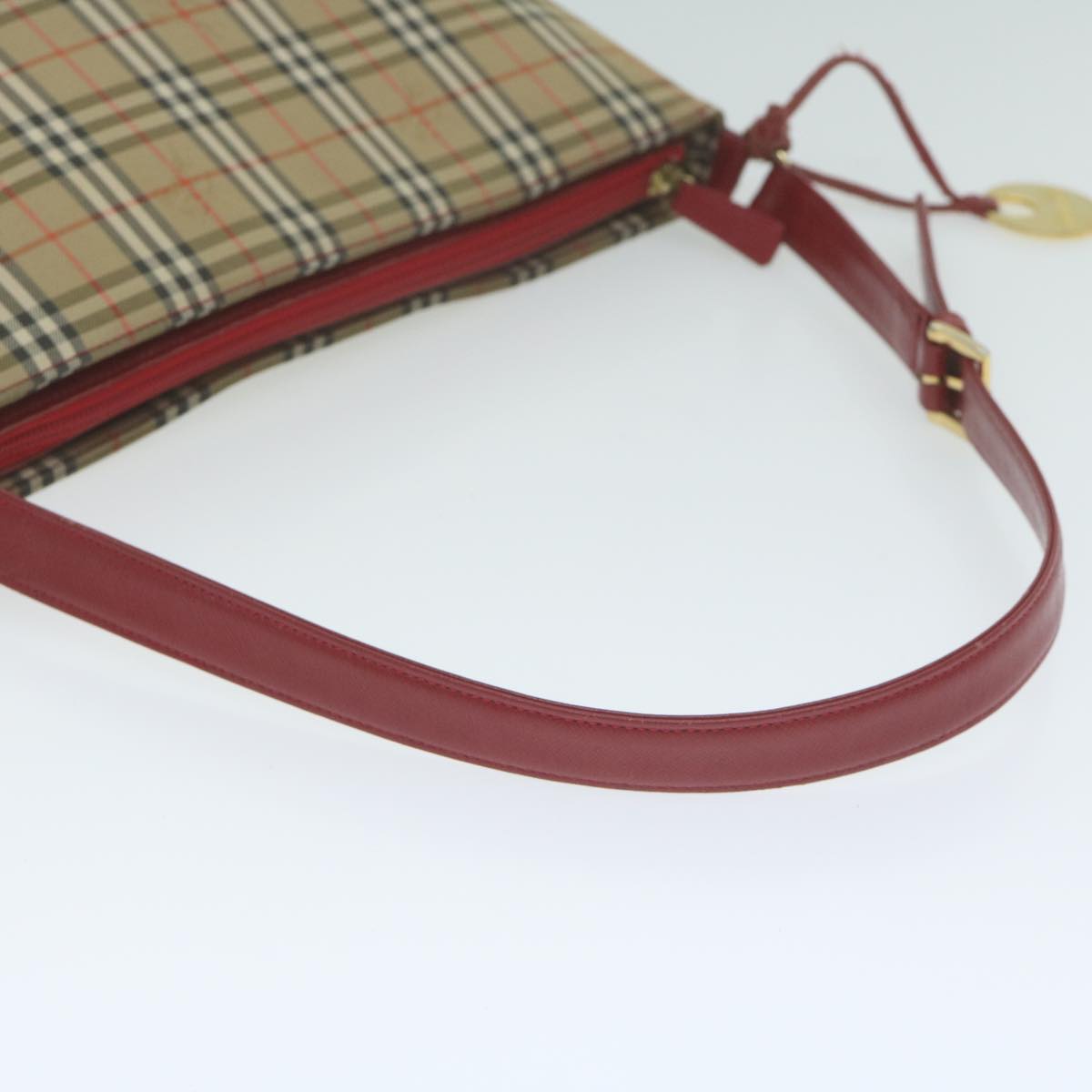 BURBERRY Nova Check Shoulder Bag Canvas Beige Auth 65000