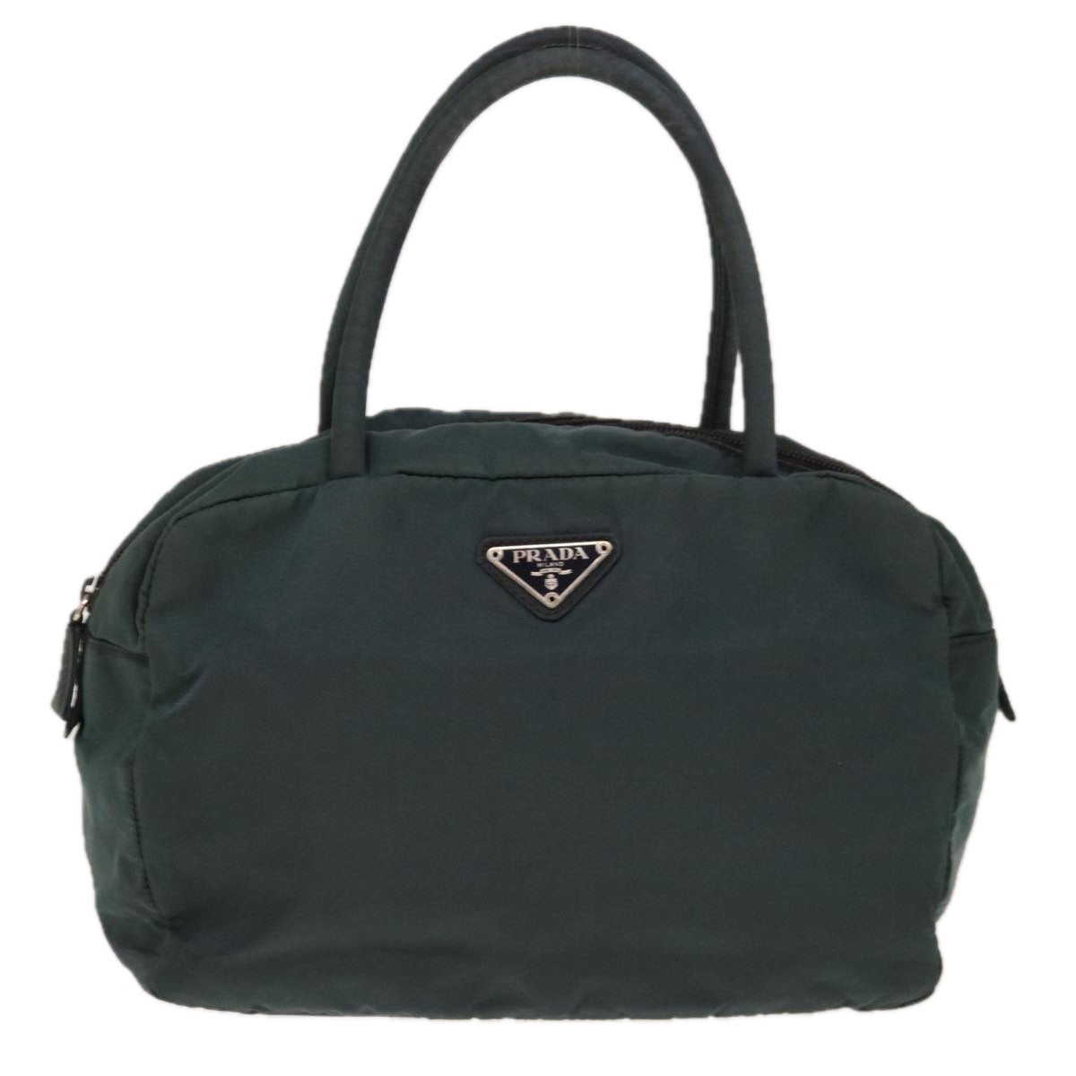 PRADA Hand Bag Nylon Green Auth 65012