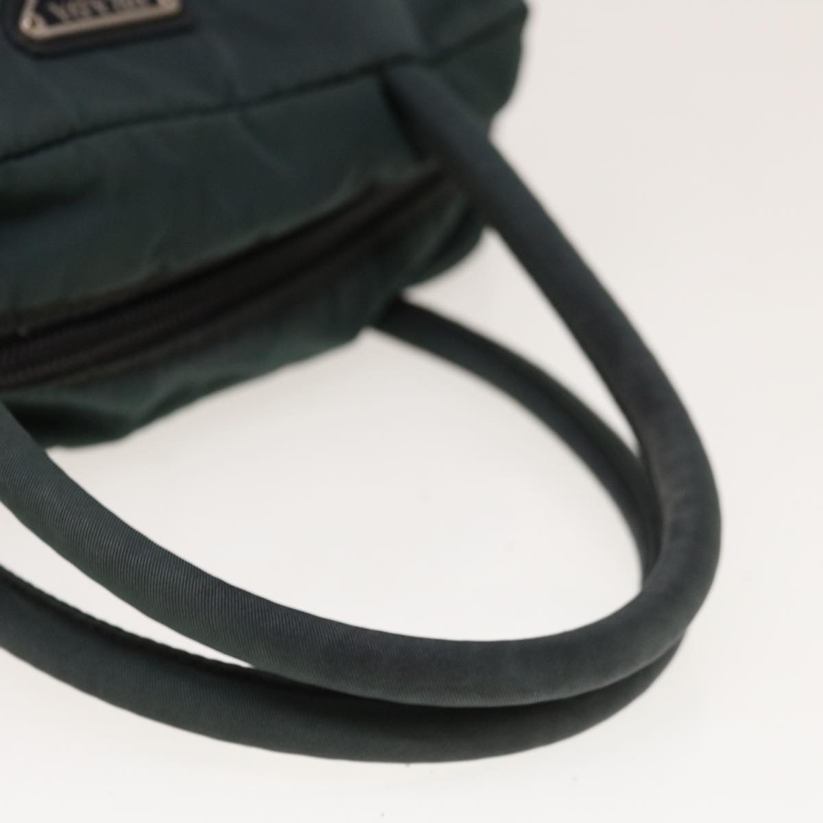 PRADA Hand Bag Nylon Green Auth 65012