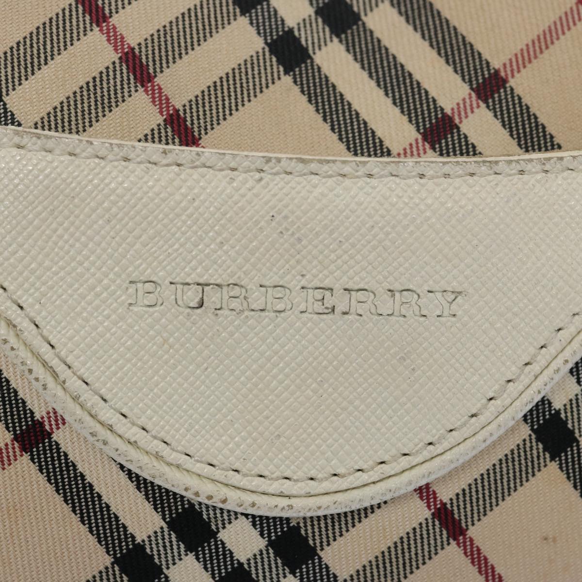 BURBERRY Nova Check Shoulder Bag Nylon Canvas Beige Auth 65017