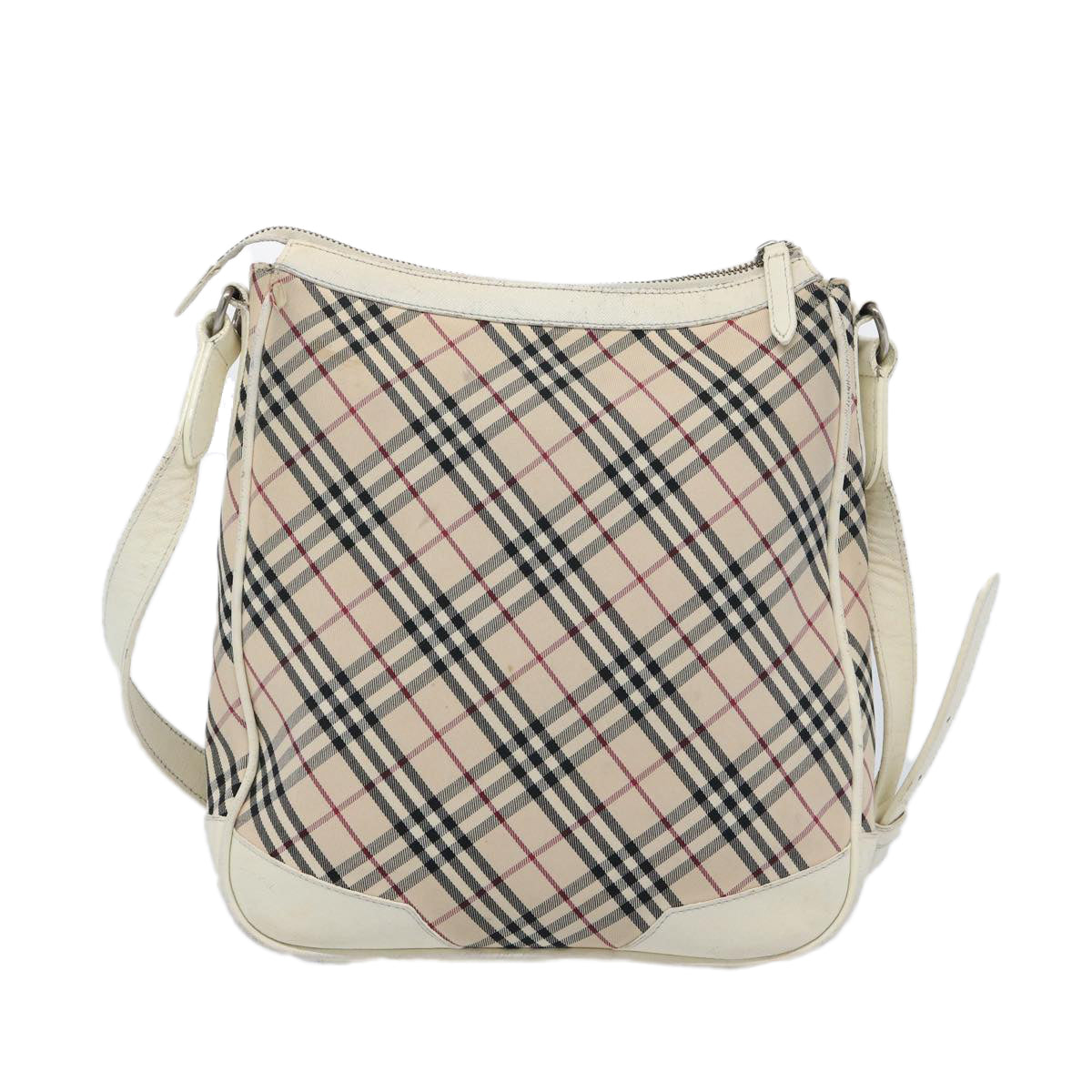 BURBERRY Nova Check Shoulder Bag Nylon Canvas Beige Auth 65017 - 0