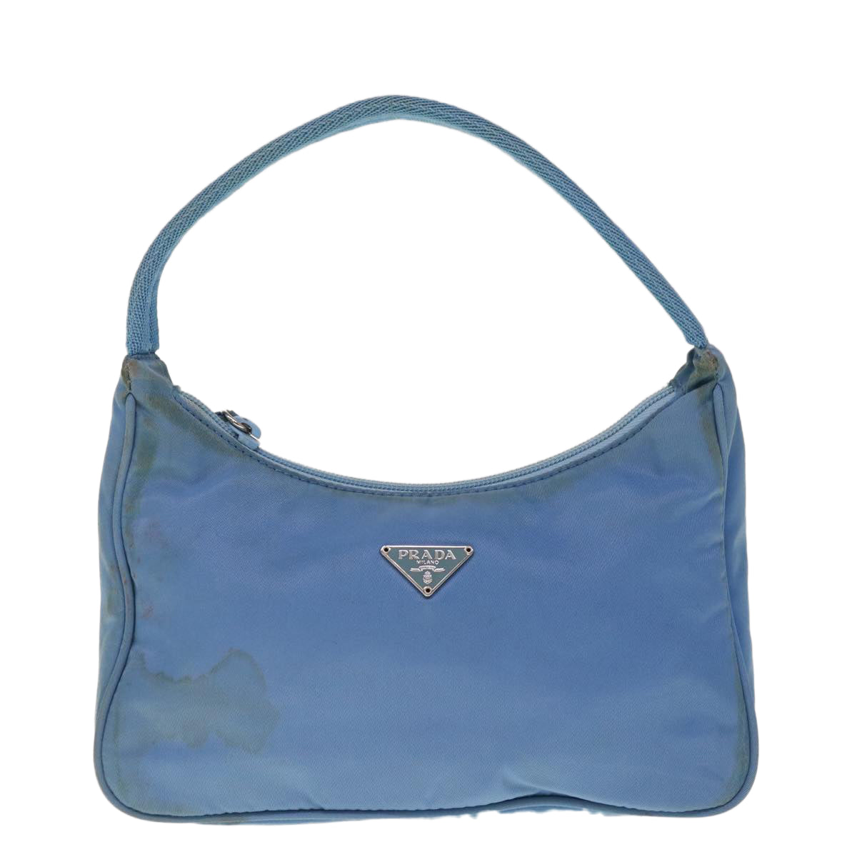 PRADA Hand Bag Nylon Light Blue Auth 65045