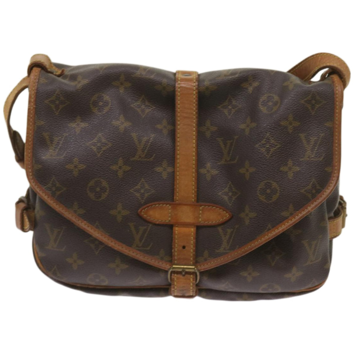 LOUIS VUITTON Monogram Saumur 30 Shoulder Bag M42256 LV Auth 65053