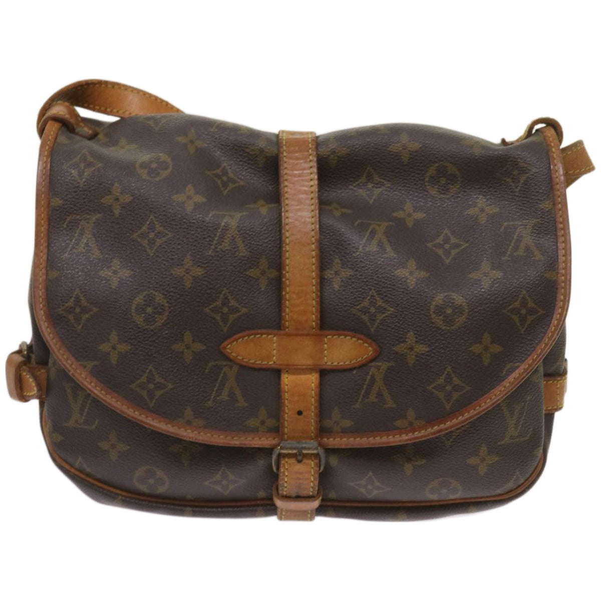 LOUIS VUITTON Monogram Saumur 30 Shoulder Bag M42256 LV Auth 65053