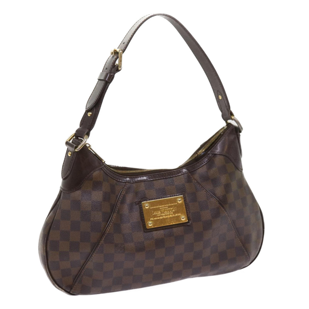 LOUIS VUITTON Damier Ebene Thames GM Shoulder Bag N48181 LV Auth 65068