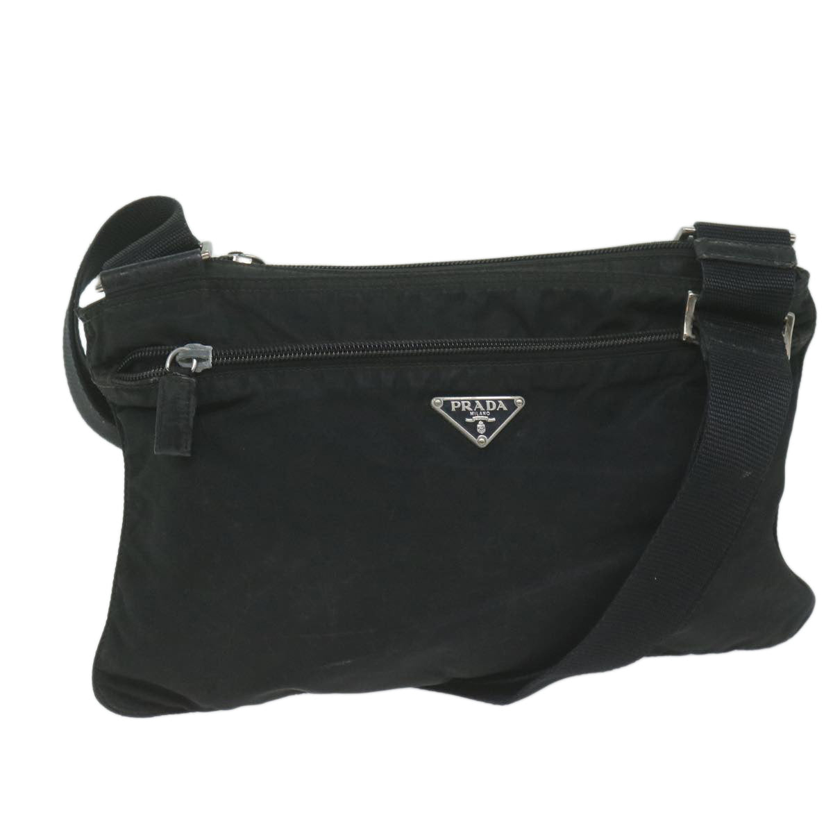 PRADA Shoulder Bag Nylon Black Auth 65081