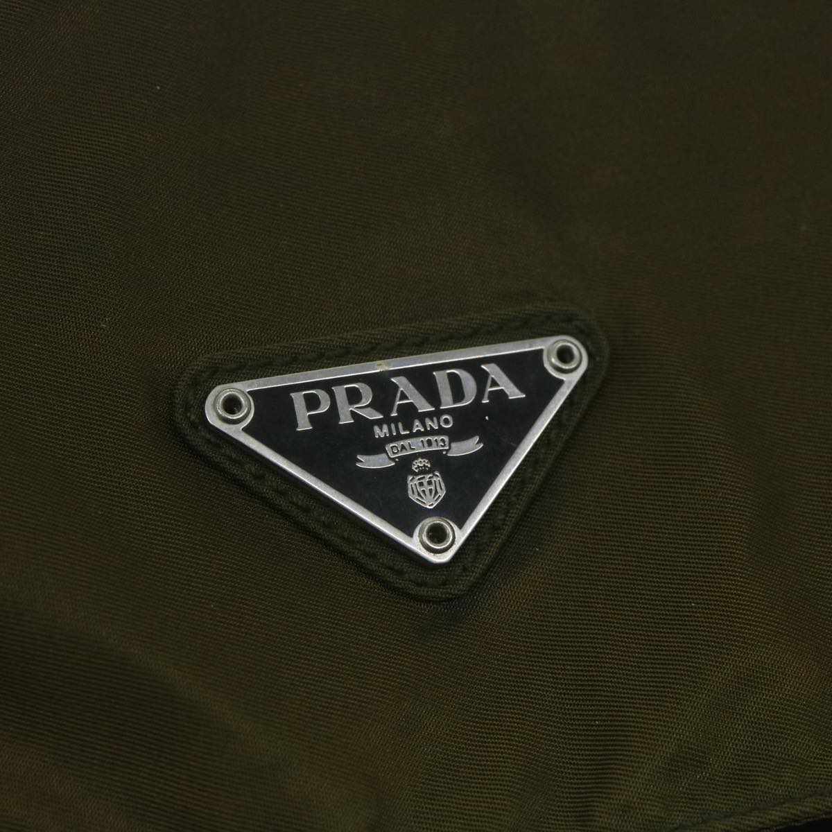 PRADA Shoulder Bag Nylon Khaki Auth 65082